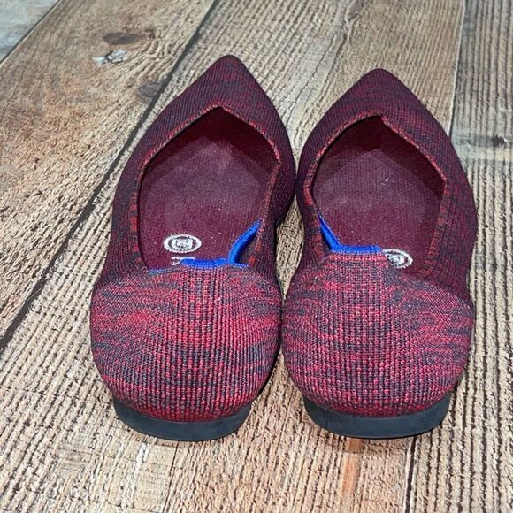 Rothys W8 crimson heather red gray slip on pointed toe ballet flats - Picture 4 of 13